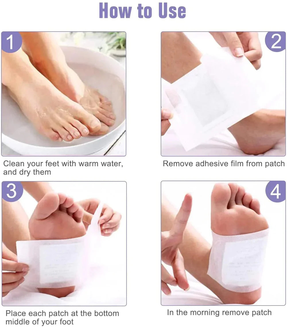 DETOX FOOT PATCHES - Cleanse, Moisturize & Energize - 10 PCS/BOX