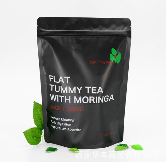 Flat Tummy Tea with Moringa (Night Boost) | Herbal Tea for Bloating, Healthy Digestion, Appetite Control and Detox