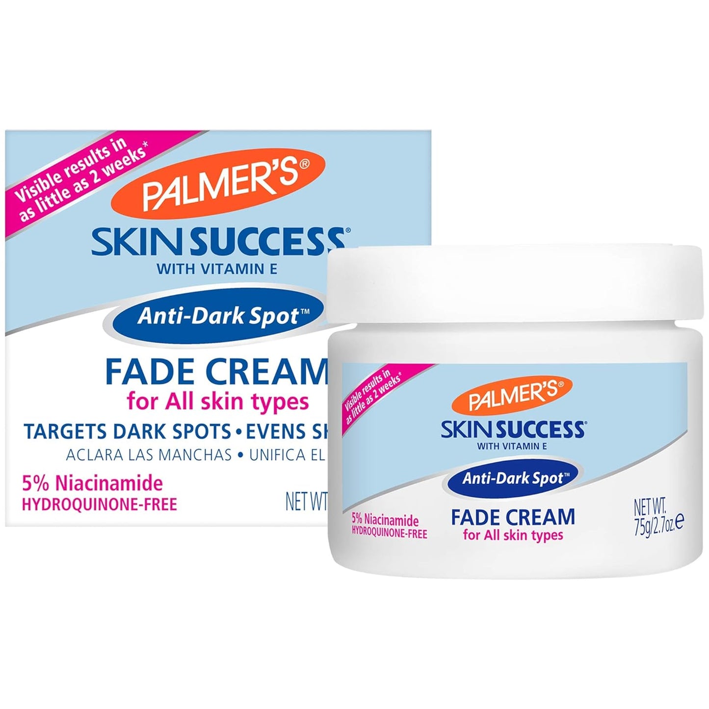 Palmer's Skin Success Anti-Dark Spot Fade Cream with Vitamin E and Niacinamide 75g, Helps Reduce Dark Spots and Age Spots, Suitable for All Skin Types