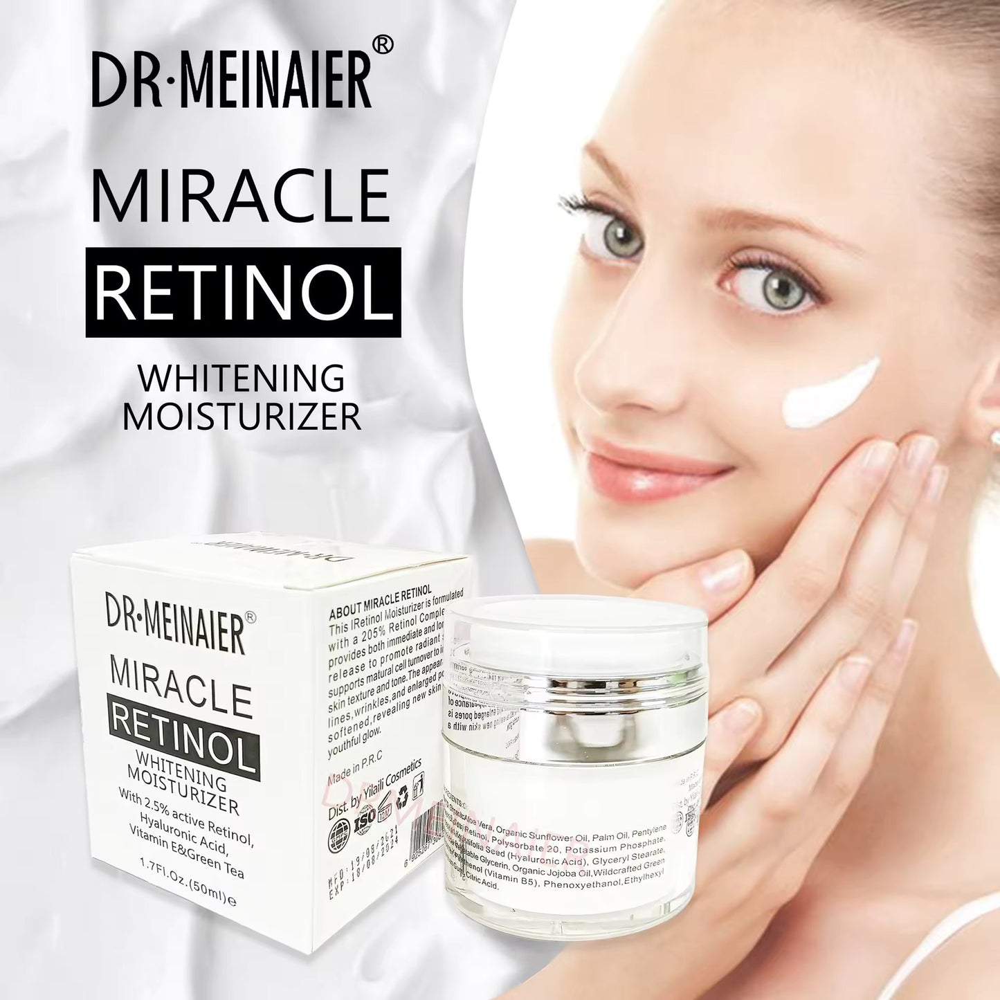 Miracle Retinol  Face Moisturizer Cream (50ml) - Anti Wrinkle Night & Day Moisturizing Cream