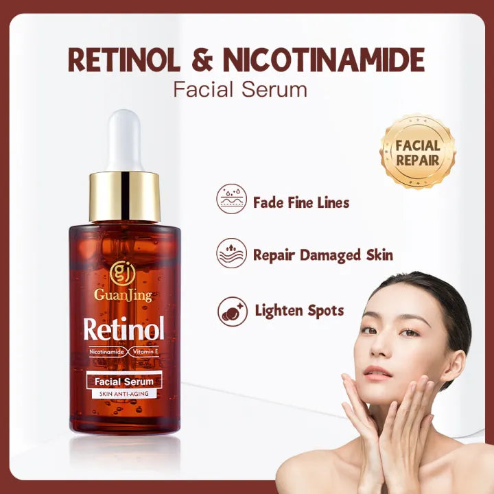 GuanJing Skin Anti-Aging Retinol Face Serum(40ml)| Anti-Aging Serum, Skin Tightener & Fade Dark Spots