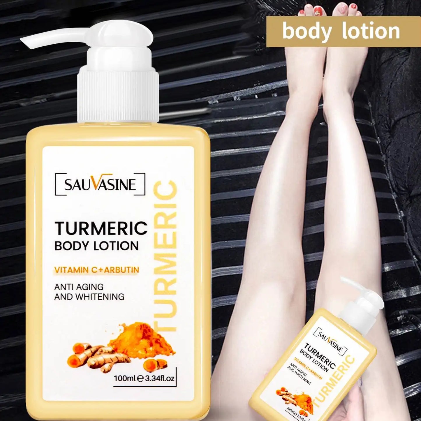 Turmeric Body Lotion for Anti Aging, Fade Dark Spots, Clear Wrinkles & Smoothens