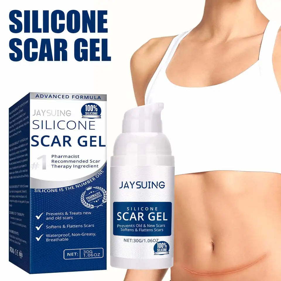 Advanced Silicone Scar Gel/Cream, Professional Scar Removal Cream for Surgical Scars, Stretch Mark, Keloid Bump, C-Section, Burn, Old and New Scars (30g)