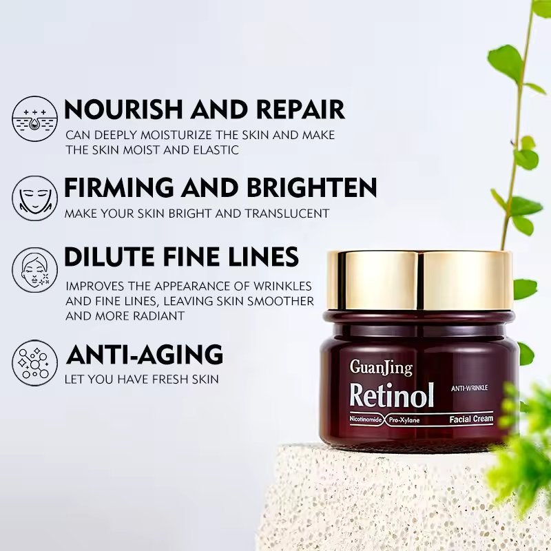 Guanjing Retinol Cream | Anti Aging, Targets Discoloration, Wrinkles, Sun Damage, Creepy, & Sagging Skin