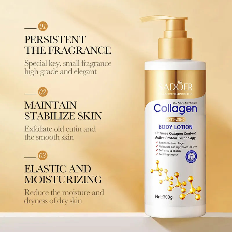 Sadoer Collagen Body Moisturizing  Lotion - Skin-Care Body Lotion for Tightening, Hydration & Anti-Aging - 300g