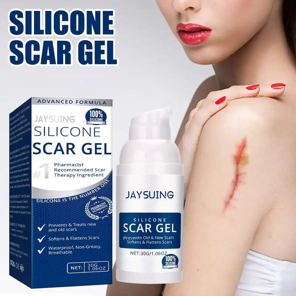 Advanced Silicone Scar Gel/Cream, Professional Scar Removal Cream for Surgical Scars, Stretch Mark, Keloid Bump, C-Section, Burn, Old and New Scars (30g)