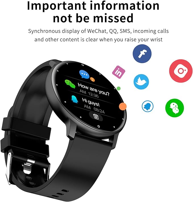 ZL02C Pro Smart Watch | Round Reloj Men & Women Waterproof Smart Watch, Bluetooth Call, Fitness Tracker, Touch Screen for iPhone and Android, Sleep Monitor, AI Voice Assistant, Heart Rate Monitor,  Blood Pressure & Sports Fitness Smartwatch