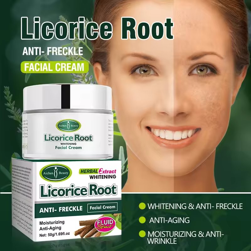 Licorice Root Herbal Extract Anti-Feckle Cream |Dark Spots Correction, Facial Moisturizing & Face Brightening Cream (50g)