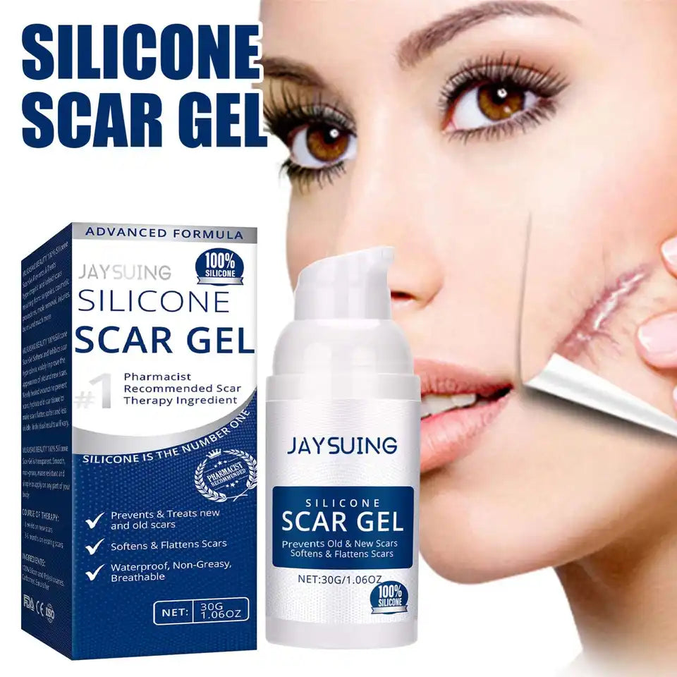 Advanced Silicone Scar Gel/Cream, Professional Scar Removal Cream for Surgical Scars, Stretch Mark, Keloid Bump, C-Section, Burn, Old and New Scars (30g)