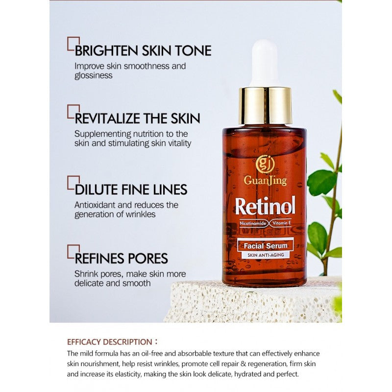 GuanJing Skin Anti-Aging Retinol Face Serum(40ml)| Anti-Aging Serum, Skin Tightener & Fade Dark Spots