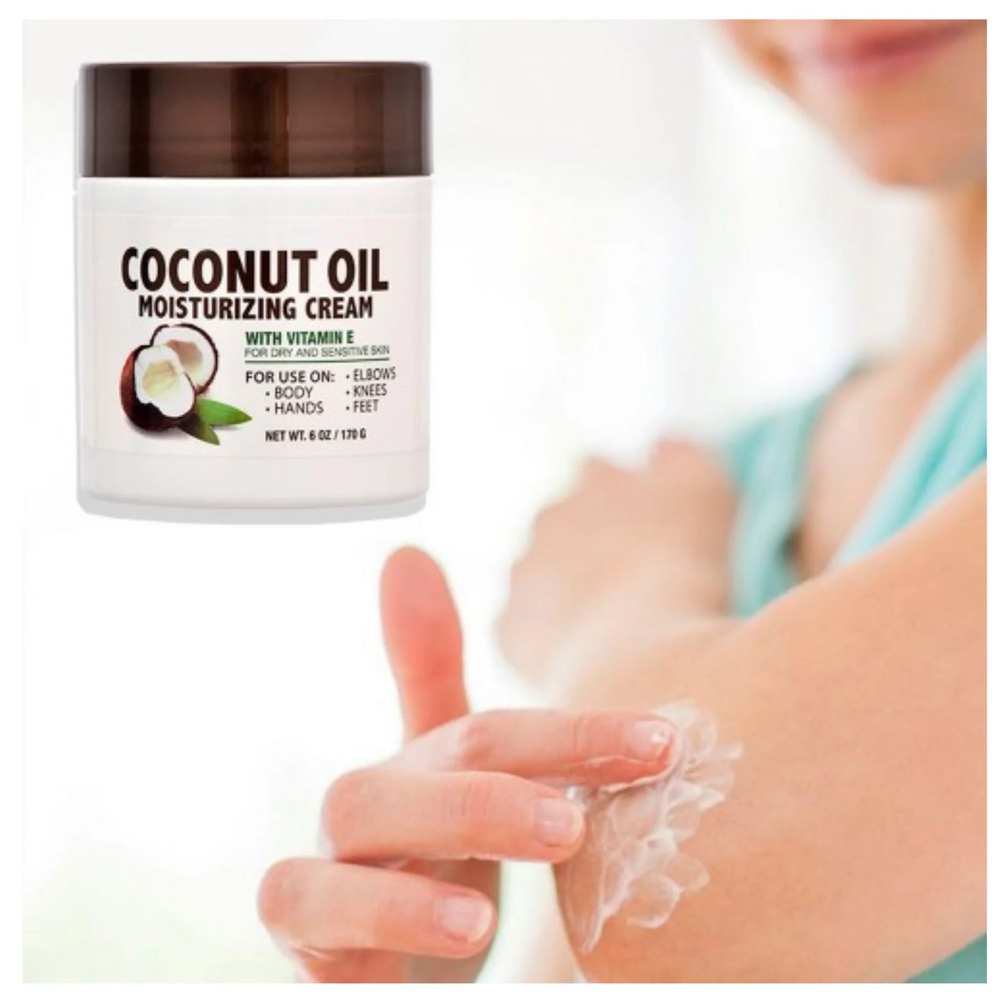 Extra Virgin Coconut Oil Moisturizing Cream (300g) | For Face, Body& Hands- Restores Skin's Moisture Barrier, Provides Intense Hydration For Dry & Dull Skin