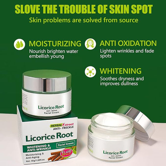 Licorice Root Herbal Extract Anti-Feckle Cream |Dark Spots Correction, Facial Moisturizing & Face Brightening Cream (50g)