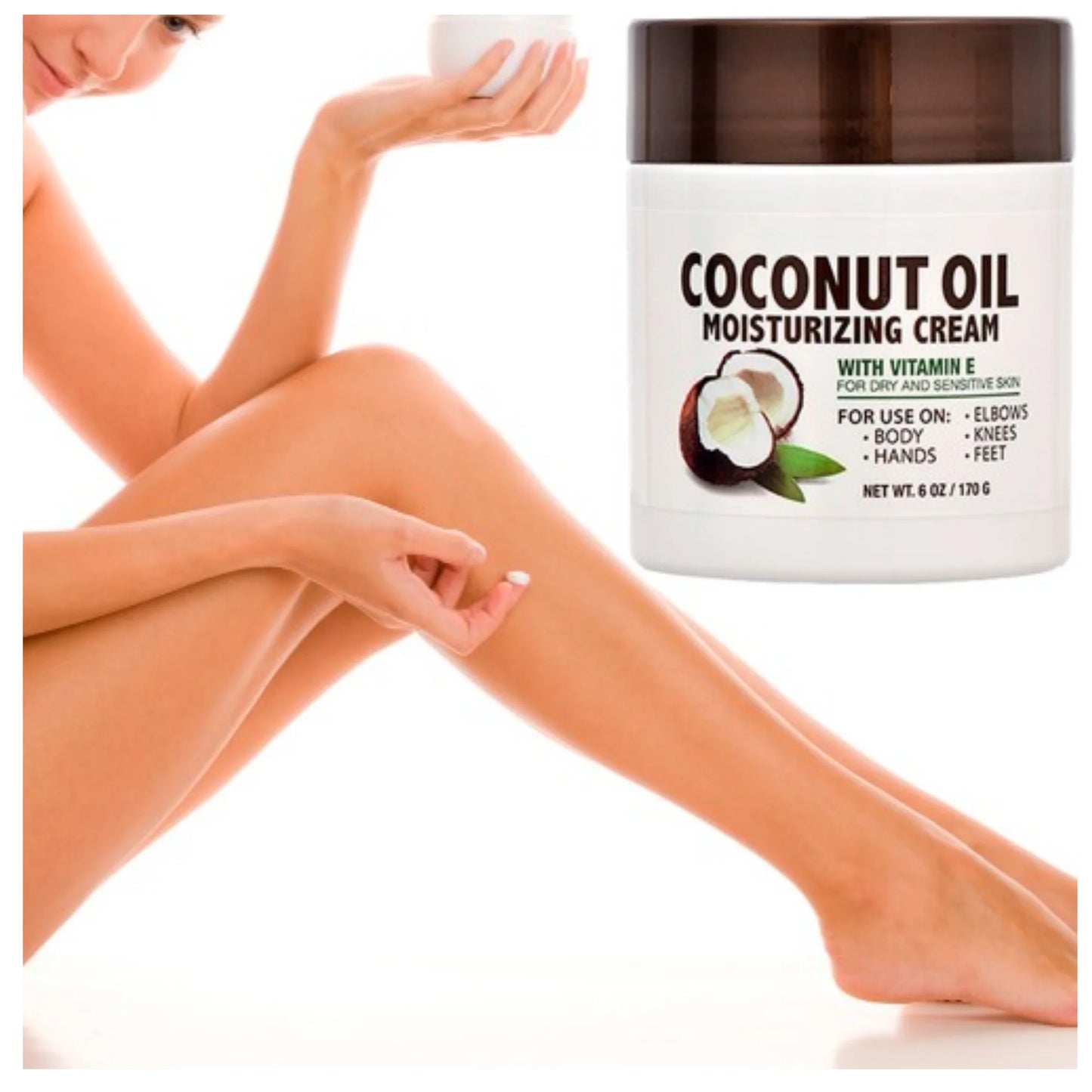 Extra Virgin Coconut Oil Moisturizing Cream (300g) | For Face, Body& Hands- Restores Skin's Moisture Barrier, Provides Intense Hydration For Dry & Dull Skin