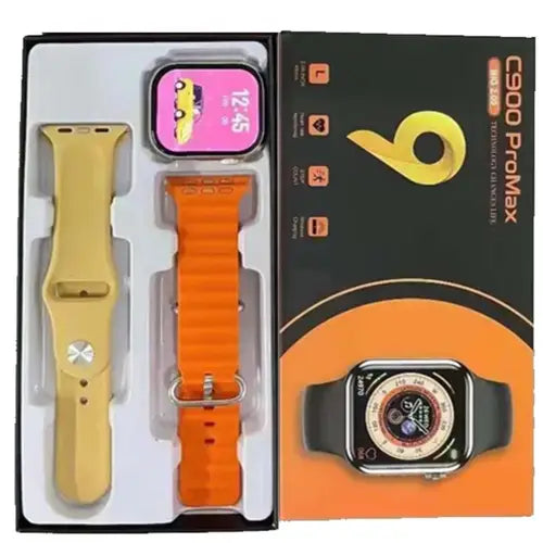 C900 Pro Max Smart Watch | Bluetooth Connection, Receive notifications for calls, messages, and social media alerts directly on your wrist| Comes with Extra strap