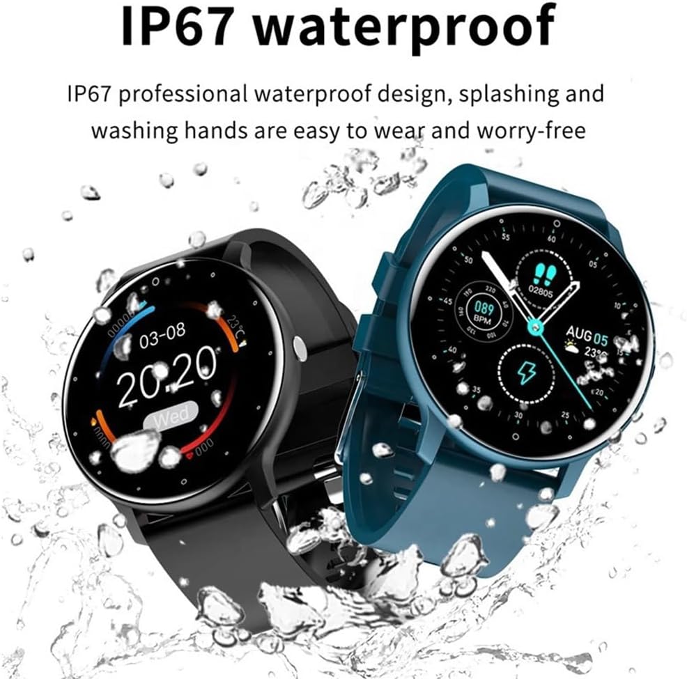 ZL02C Pro Smart Watch | Round Reloj Men & Women Waterproof Smart Watch, Bluetooth Call, Fitness Tracker, Touch Screen for iPhone and Android, Sleep Monitor, AI Voice Assistant, Heart Rate Monitor,  Blood Pressure & Sports Fitness Smartwatch