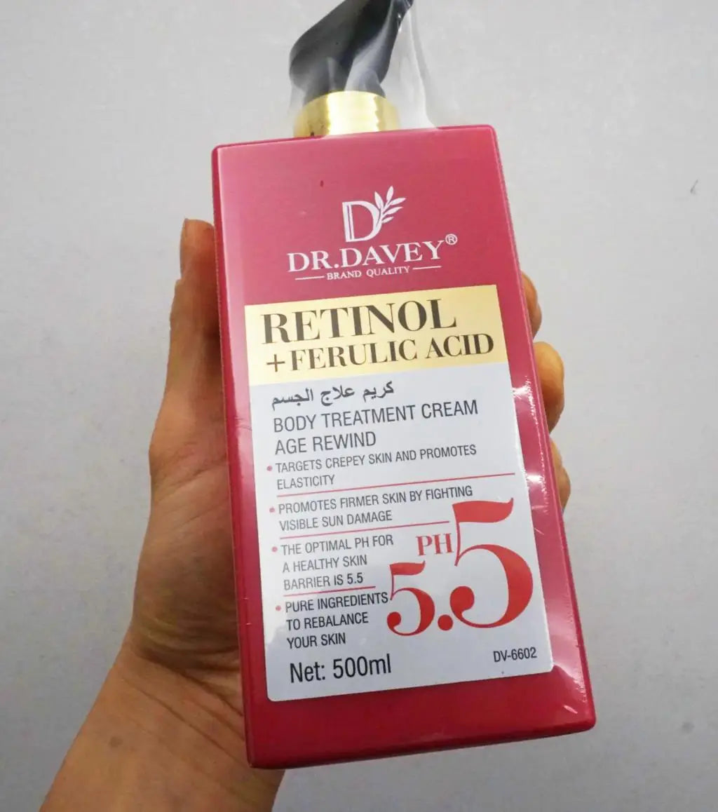 Dr. Davey Retinol + Ferulic Acid Body Lotion |Firming For Face, Body & Dry Skin- Improves Elasticity, Age Rewind