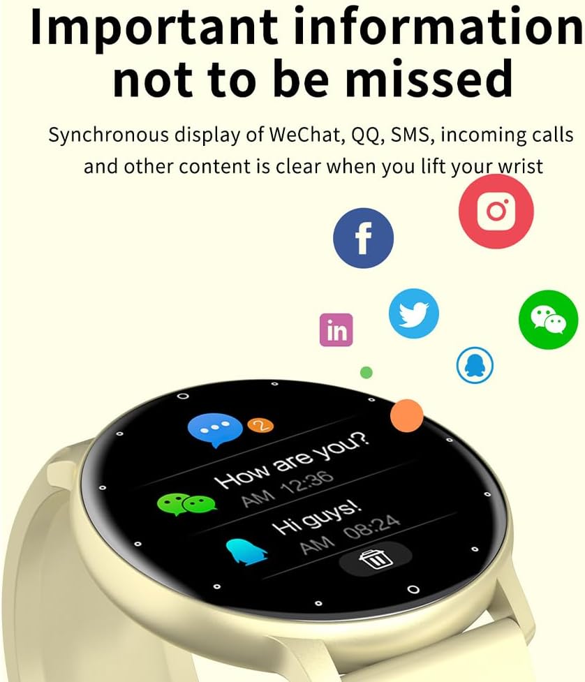 ZL02C Pro Smart Watch | Round Reloj Men & Women Waterproof Smart Watch, Bluetooth Call, Fitness Tracker, Touch Screen for iPhone and Android, Sleep Monitor, AI Voice Assistant, Heart Rate Monitor,  Blood Pressure & Sports Fitness Smartwatch