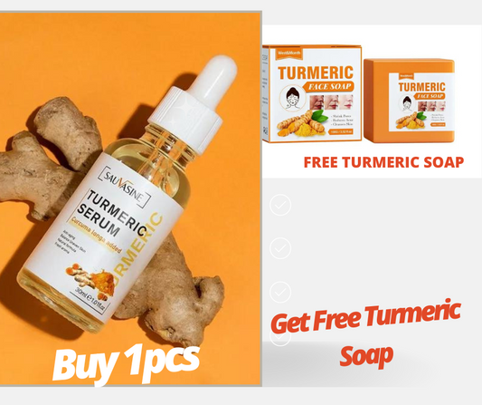 Buy Turmeric Serum For Dark Spots, Acne, Hyperpigmentation, Smooth Skin & Face Repair Serum - Get Free Bar of Turmeric Soap