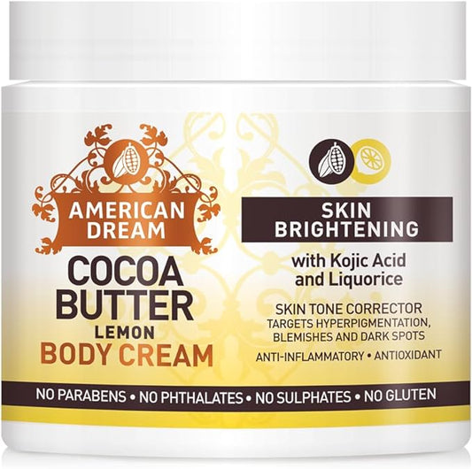 American Dream Lemon Cocoa Butter Cream For Skin Brightening and Fade Out, 453g